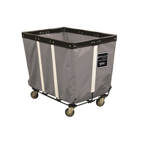 Royal Basket 12 Bushel Vinyl Permanent Liner Basket Truck, Wire Base, Gray